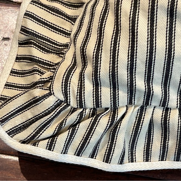 Ralph Lauren black ticking throw pillow with feather insert 22” - Picture 5 of 9